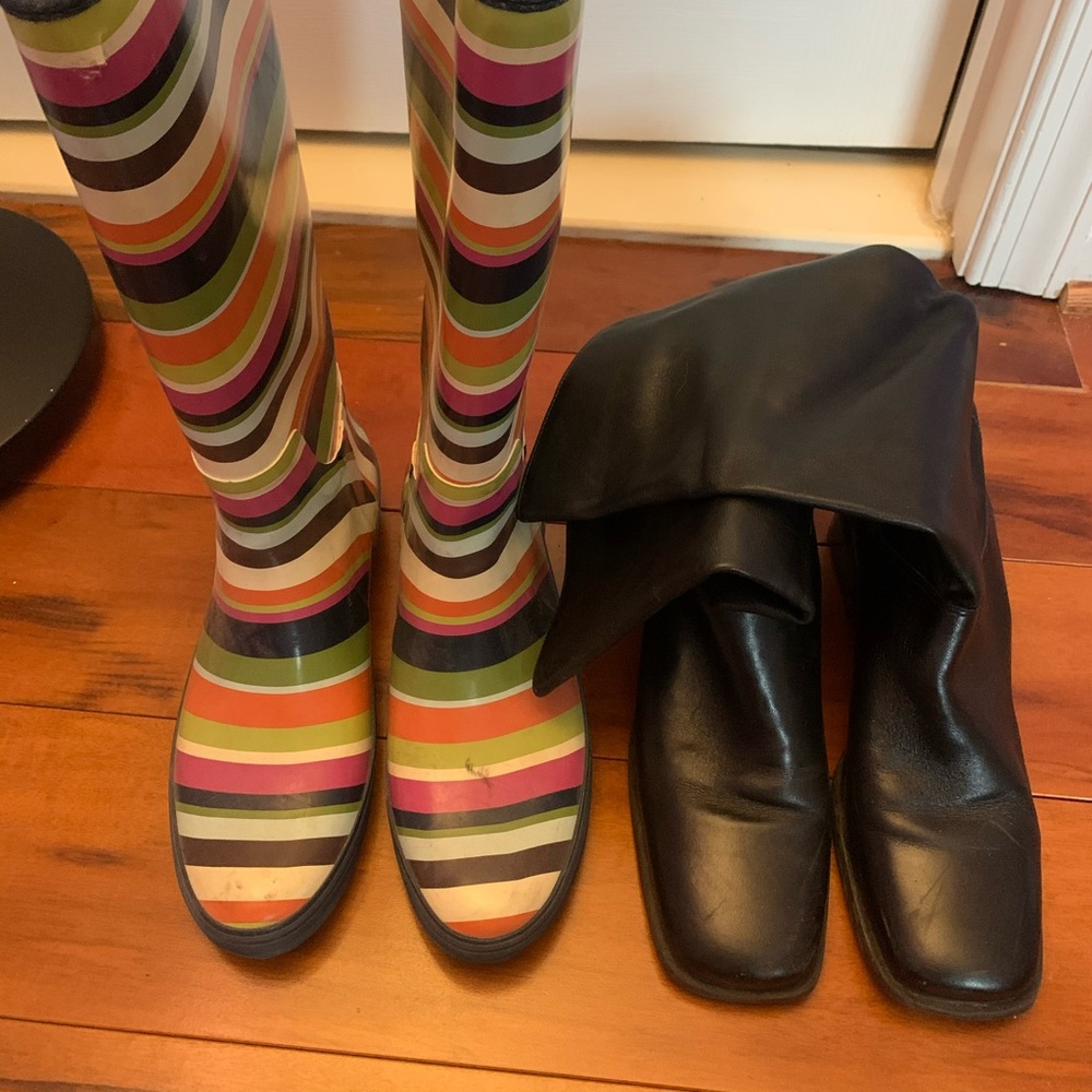 Rain boots and Leather boots